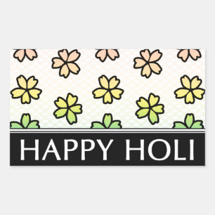 happy holi spring festival rechthoekige sticker