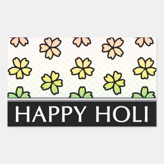 happy holi spring festival rechthoekige sticker (Voorkant)