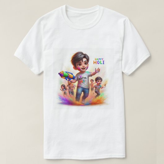 Happy Holi  T-shirt (Design voorkant)