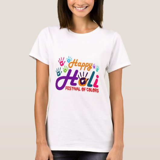 Happy Holi T-shirt voor Unisex (Voorkant)