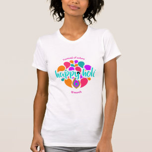 Happy Holi T Shirt voor vrouwelijke Mannen Kinder
