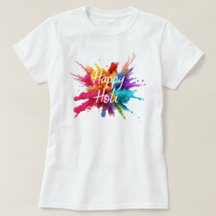 Happy Holi voor Mannen Kinder kleuren India hindu T-shirt