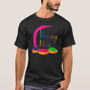 Happy Holi voor vrouwelijke Mannen Kinder kleuren  T-shirt
