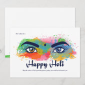 Happy Holi Wenskaart Feestdagenkaart (Voorkant / Achterkant)