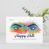 Happy Holi Wenskaart Feestdagenkaart (Staand voorkant)