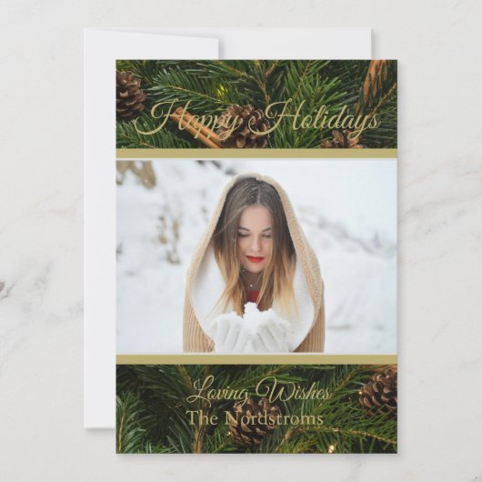 Happy Holiday Aangepaste Familie met Kerstmis Aankondiging (Voorkant)