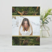 Happy Holiday Aangepaste Familie met Kerstmis Aankondiging (Staand voorkant)