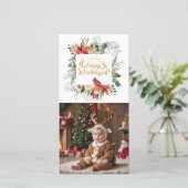 Happy Holiday Baby Foto Kerstmis Groet Feestdagenkaart (Staand voorkant)