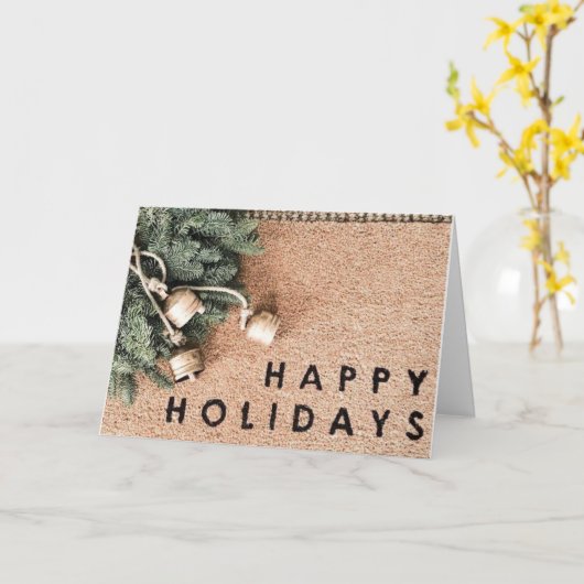 HAPPY HOLIDAY-BE MERRY EN BRIGHT KAART (Gele Bloem)