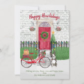 Happy Holiday Boston Terrier door Bike Kerstmis (Voorkant)