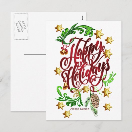 Happy Holiday Briefkaart (Voorkant / Achterkant)