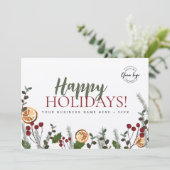 Happy Holiday Business Kerstmis Foliage Custom Feestdagenkaart (Staand voorkant)
