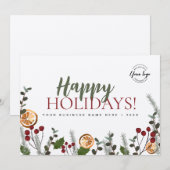 Happy Holiday Business Kerstmis Foliage Custom Feestdagenkaart (Voorkant / Achterkant)