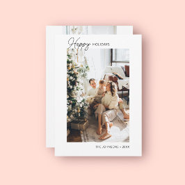 Happy Holiday Calligraphy Photo Holiday Kaart