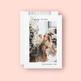 Happy Holiday Calligraphy Photo Holiday Kaart