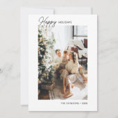 Happy Holiday Calligraphy Photo Holiday Kaart (Voorkant)
