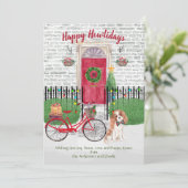Happy Holiday Cavalier King Charles Spaniel door (Staand voorkant)
