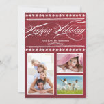 Happy Holiday Chalkboard-fotokaart Feestdagenkaart<br><div class="desc">moderne Typografie Red Chalkboard Happy Holiday-fotokaart</div>