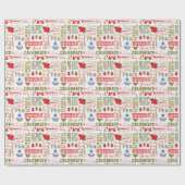 Happy Holiday Cheers Custom Logo Foto Kerstmis Cadeaupapier (Vlak)