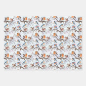 Happy holiday, Christmas candles and birds Inpakpapier Vel (Voorkant 2)