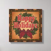 Happy Holiday Christmas Krans Canvas (Voorkant)