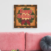 Happy Holiday Christmas Krans Canvas Afdruk (Insitu (Woonkamer))