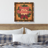 Happy Holiday Christmas Krans Canvas Afdruk (Insitu (Slaapkamer))