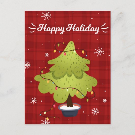 Happy Holiday Christmas Tree Vakantie Kaart (Voorkant)