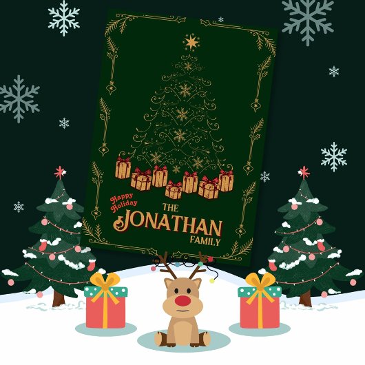 Happy Holiday Christmas Tree Wenskaart Kaart