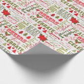 Happy Holiday Custom Naam Kleurrijke Cheer Kerstmi Cadeaupapier (Hoek)