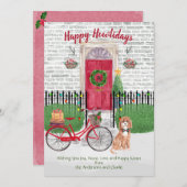 Happy Holiday Cute Cavapoo Bicycle - Rode deur (Voorkant / Achterkant)