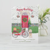 Happy Holiday Cute Champaign Cockapoo Bicycle Door (Staand voorkant)
