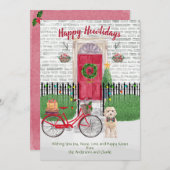 Happy Holiday Cute Champaign Cockapoo Bicycle Door (Voorkant / Achterkant)