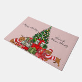 Happy Holiday Dachshund Doormat Deurmat (Schuin)