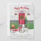 Happy Holiday Dalmatian Bicycle Red Dedoor (Voorkant)