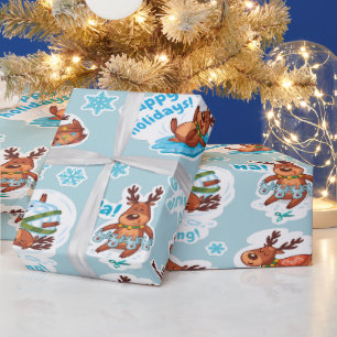 Happy Holiday Deer's & Holiday Quotes Cadeaupapier