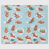 Happy Holiday Deer's & Holiday Quotes Cadeaupapier (Vlak)