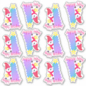 Happy Holiday Designer Polar-beer Sticky Sticker (Voorkant)