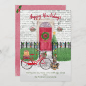 Happy Holiday Doberman Bicycle - Rode deur (Voorkant / Achterkant)