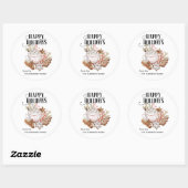 Happy Holiday Envelope Seal Cookie Hot Chocolate Ronde Sticker (Vel)