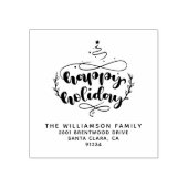 Happy Holiday Family Wood Art Stamp Rubberstempel (Afrduk)