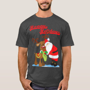 Happy Holiday Feestdagen Santa Clause Reindeer Chr T-shirt