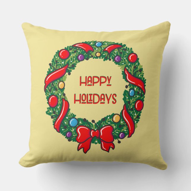Happy Holiday Festive Whimsical Reef Stylish Kussen (Voorkant)