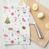 Happy Holiday Flamingo patroon Theedoek (Quarter Fold)