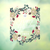 Happy Holiday floral wreate Raamsticker (Vel 3)