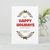 Happy Holiday Foliage Christmas Holiday Kaart (Staand voorkant)