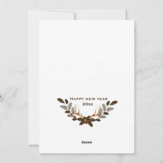 Happy Holiday Foliage Christmas Holiday Kaart (Achterkant)