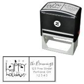 Happy Holiday Geplande Aangepaste feestdag Adres Zelfinktende Stempel (In situ)