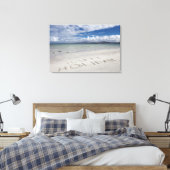Happy Holiday geschreven op Eilogarry Beach Canvas Afdruk (Insitu (Slaapkamer))