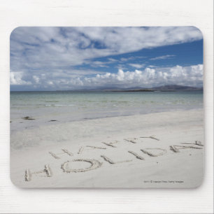 Happy Holiday geschreven op Eilogarry Beach Muismat